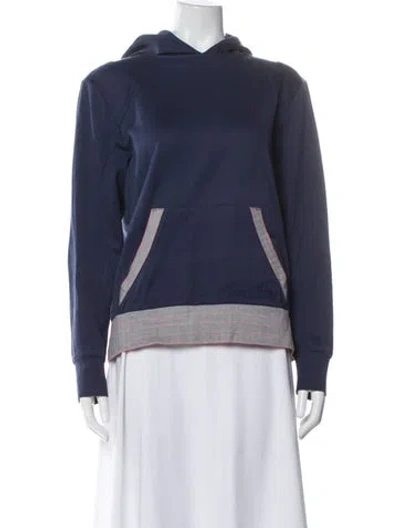 Pre-owned Hugo Boss Crew Neck Long Sleeve Hoodie In Blue