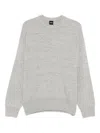 Hugo Boss Crew-neck Long-sleeve Sweater In Gray