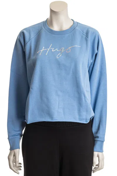 Hugo Boss Crew Neck Long Sleeve Sweatshirt In Blue