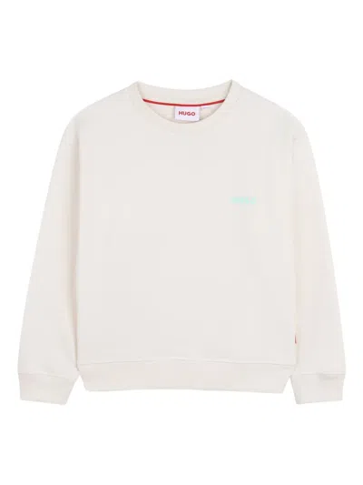 Hugo Boss Kids' Crew-neck Long-sleeve Sweatshirt In Neutral