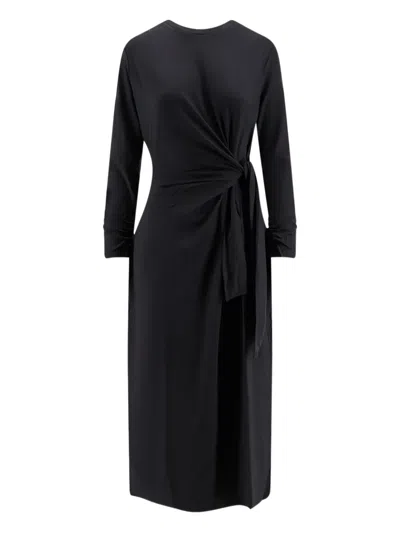 HUGO BOSS CREW-NECK LONG-SLEEVES MIDI DRESS