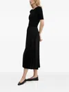 Hugo Boss Crew-neck Midi Dress In Black