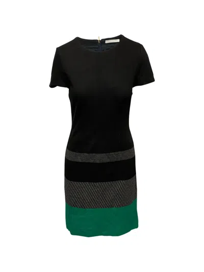 Pre-owned Hugo Boss Crew-neck Mini Dress In Black