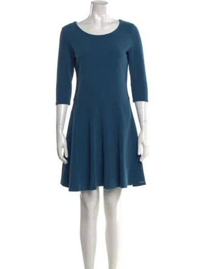 Pre-owned Hugo Boss Crew Neck Mini Dress In Blue