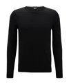 Hugo Boss Slim-fit Sweater With Crew Neck In Soft Yarns In Black