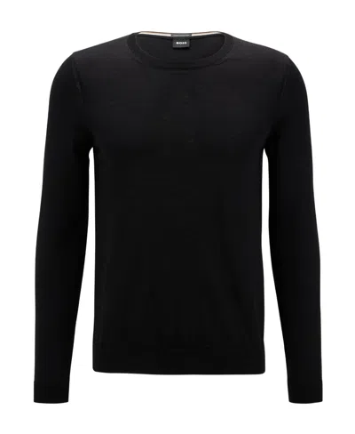 Hugo Boss Crew Neck Pullover Sweater In Black