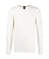 Hugo Boss Logo-embroidered Cotton Jumper In White