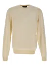 Hugo Boss Lightweight Knit Round Neck Sweater In Neutral