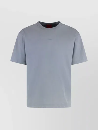 Hugo Boss Cotton Crew-neck T-shirt In Light Blue
