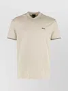 Hugo Boss Crew Neck Short Sleeve Technical T-shirt In Neutral