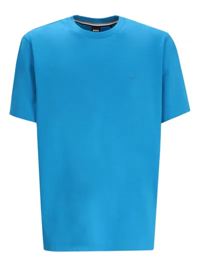 Hugo Boss Crew-neck Short-sleeved T-shirt In Blue