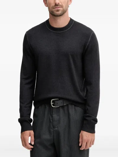 Hugo Boss Crew-neck Sweater In Black