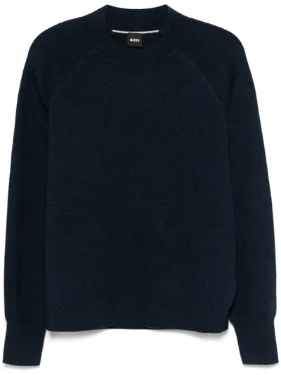 Hugo Boss Crew-neck Jumper In Blue