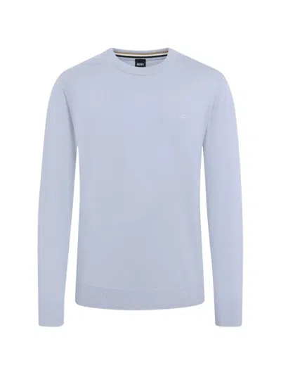 Hugo Boss Crew-neck Sweater In Blue