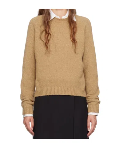 Hugo Boss Crew Neck Sweater In Brown