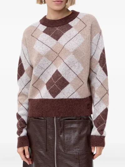 Hugo Boss Crew-neck Sweater In Brown