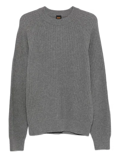 Hugo Boss Crew-neck Sweater In Gray