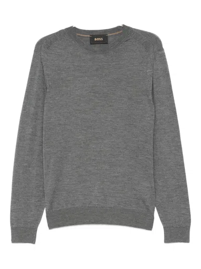 Hugo Boss Crew-neck Sweater In Gray