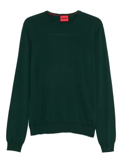 Hugo Boss Crew-neck Sweater In Green