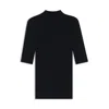 Hugo Boss Geripptes T-shirt Mit Stehkragen In Black