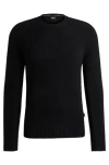 Hugo Boss Crew-neck Sweater In Pure Cashmere In Black