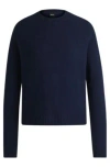 Hugo Boss Crew-neck Sweater In Stretch Fabric In Light Blue
