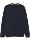 Hugo Boss Blue Regular Fit Sweatshirt With Monogram Patch In Blue