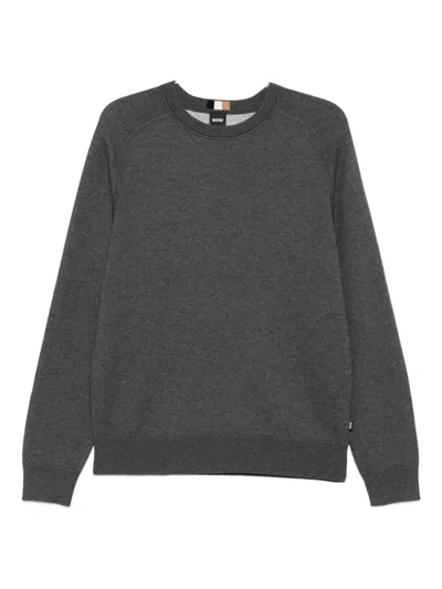 Hugo Boss Crew-neck Sweatshirt In Gray
