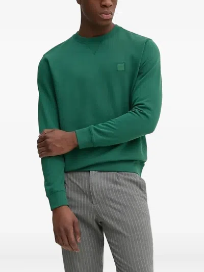 Hugo Boss Crew-neck Sweatshirt In Green