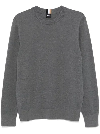 Hugo Boss Crew-neck Sweatshirt In Grey