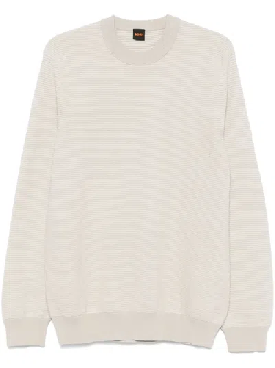 Hugo Boss Crew-neck Sweatshirt In Neutrals