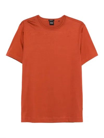 Hugo Boss Crew-neck T-shirt In Brown