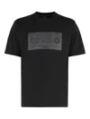 Hugo Boss Graphic Print Ribbed Crew-neck T-shirt In Black