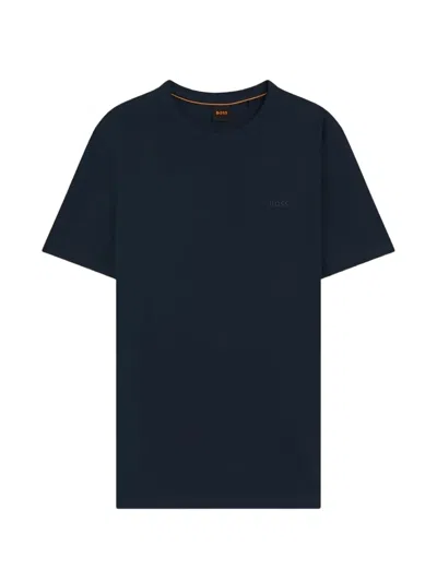 Hugo Boss Crew-neck T-shirt In Blue