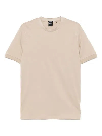 Hugo Boss Crew-neck T-shirt In Brown