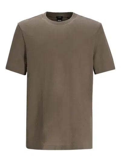 Hugo Boss T-shirt Mit Rundem Ausschnitt In Brown