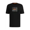 Hugo Boss Crew-neck T-shirt In Cotton With Seasonal Artwork In Black
