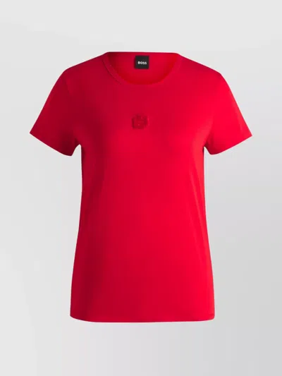 Hugo Boss Crew Neck T-shirt Short Sleeves In Red