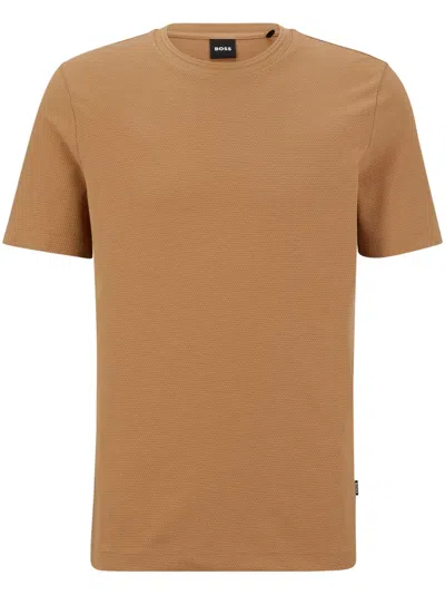 Hugo Boss Neck Padded Sleeveless T-shirt In Brown