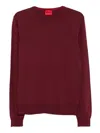 Hugo Boss Crew-neck Wool Sweater In Red