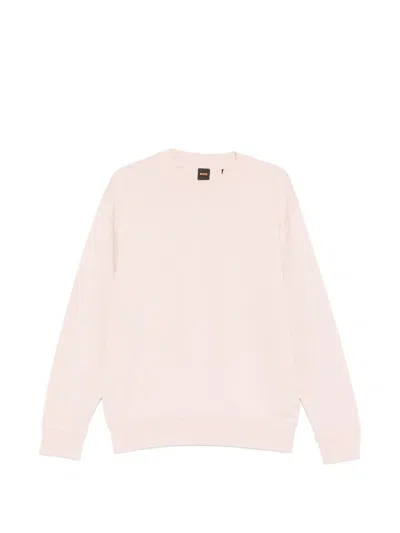 Hugo Boss Crew-neck Long-sleeve Sweater In Pink