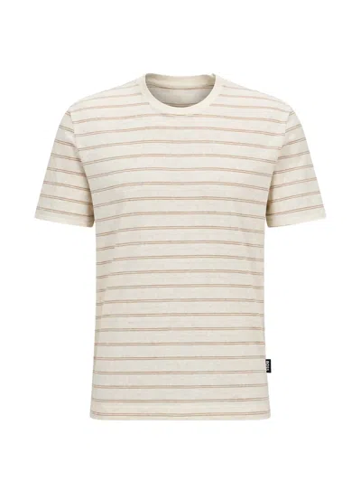 Hugo Boss Crew-neck Striped T-shirt In Multi