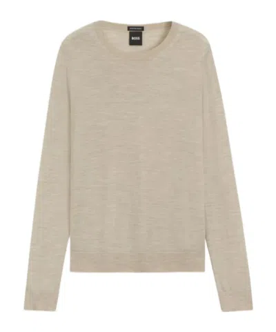 Hugo Boss Crew-neck Sweater In Neutral