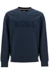 Hugo Boss Crewneck Sweatshirt With Logo In Blue