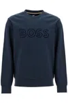 Hugo Boss Crewneck Sweatshirt With Logo In Dark Blue (blue)