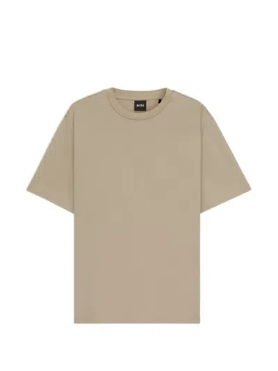 Hugo Boss Crew-neck T-shirt In Brown
