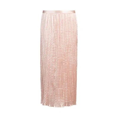 Hugo Boss Crinkle-plissé Skirt With Tonal Waistband In Pink