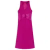 Hugo Boss Crinkle-satin Dress With Gathered Front In Purple
