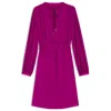Hugo Boss Crinkle-satin Mini Dress With Gathered Details In Purple