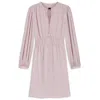 Hugo Boss Crinkle-satin Mini Dress With Gathered Details In Purple